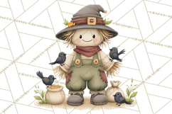 Spooky Scarecrows Halloween Clipart, Whimsical PNG Product Image 4