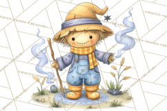 Spooky Scarecrows Halloween Clipart, Whimsical PNG Product Image 3