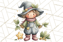Spooky Scarecrows Halloween Clipart, Whimsical PNG Product Image 5