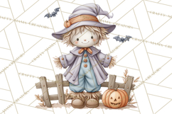 Spooky Scarecrows Halloween Clipart, Whimsical PNG Product Image 4