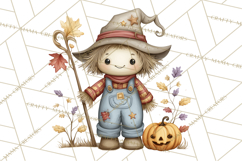 Spooky Scarecrows Halloween Clipart, Whimsical PNG Product Image 5