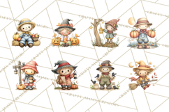 Spooky Scarecrows Halloween Clipart, Whimsical PNG Product Image 6