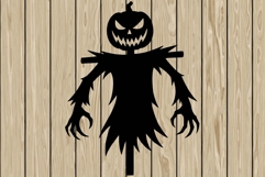 Spooky scarecrow stencil silhouette SVG Product Image 1