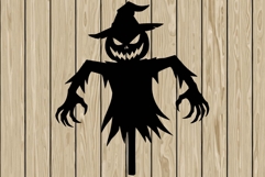 Spooky scarecrow stencil silhouette SVG Product Image 1