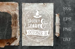 spooky scary october 31 white on vintage paper