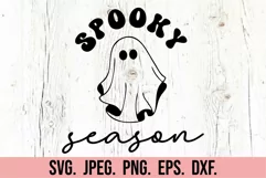 Spooky Season SVG - Ghost Retro Halloween PNG - Spooky Vibes Product Image 4