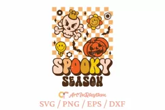Spooky season svg, Halloween retro svg Product Image 1