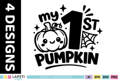 Spooky season baby shirt designs with child friendly artwork