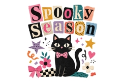 Spooky Season Black Cat Graphic PNG Product Image 1