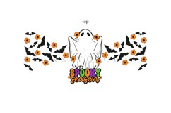 spooky season 40oz quencher tumbler sublimation full wrap high resolution transparant background