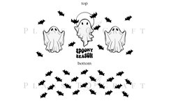 spooky season 40oz quencher tumbler sublimation full wrap high resolution transparant background