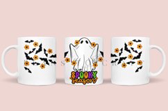 Spooky Season Halloween coffee mug sublimation wrap glass mug wrap svg presized for 11oz and 15oz glass mug are sublimation files