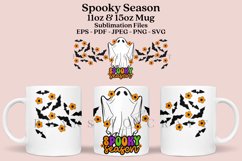 Spooky Season Halloween coffee mug sublimation wrap glass mug wrap svg presized for 11oz and 15oz glass mug are sublimation files