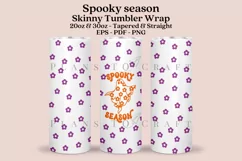 spooky season Halloween skinny tumbler sublimation wrap with high resolution 300 DPI and transparant background perfect for 20oz and 30oz skinny tumbler