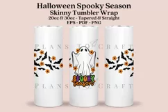 spooky season halloween skinny tumbler sublimation wrap with high resolution 300 DPI and transparant background perfect for 20oz and 30oz skinny tumbler