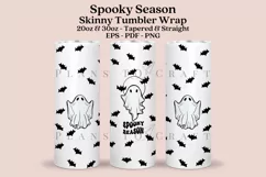 Spooky Season Halloween skinny tumbler sublimation wrap with high resolution 300 DPI and transparant background perfect for 20oz and 30oz skinny tumbler