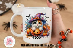 Spooky Season Cat Mug Wrap For 11 oz and 15 oz, 3d Mug, Funny Quotes Png