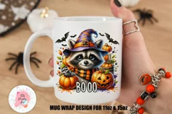 Spooky Season Raccoon Mug Wrap For 11 oz and 15 oz, 3d Mug, Funny Quotes Png