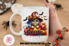 Spooky Season Cat Mug Wrap For 11 oz and 15 oz, 3d Mug, Funny Quotes Png