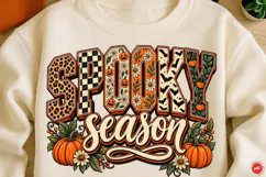 Spooky Season PNG, Halloween Shirt Design, Retro Pumpkin Png Product Image 1
