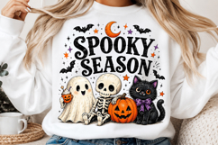 Spooky Season PNG, Cute Ghost Skeleton Black Cat PNG Product Image 2