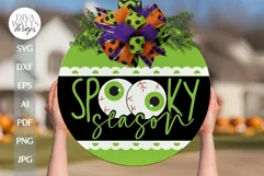 Spooky Season SVG Halloween Door Hanger SVG Eyeballs SVG Product Image 1