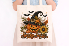 Spooky Season Pumpkin Rhinestone PNG Design Product Image 4
