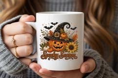 Spooky Season Pumpkin Rhinestone PNG Design Product Image 5