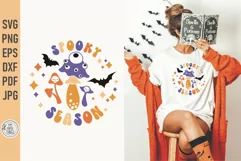 Spooky Season SVG cut files you can use for funny Retro Halloween shirts, mugs, tumblers, phone cases, stickers, decals and more.