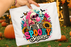 Spooky Season Skeleton PNG,Colorful Retro Halloween Design Product Image 3