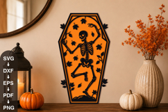 Spooky Skeleton Coffin Halloween SVG Product Image 1