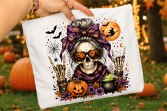 Spooky Skull Girl PNG, Halloween Skeleton Woman PNG Product Image 3