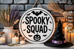 Spooky Squad SVG File | Halloween Round Sign SVG Product Image 1