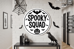 Spooky Squad SVG File | Halloween Round Sign SVG Product Image 2