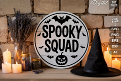 Spooky Squad SVG File | Halloween Round Sign SVG Product Image 3