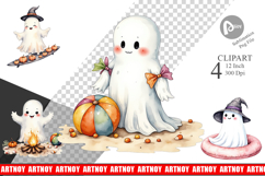 Spooky Summer Ghosts Clipart Product Image 1