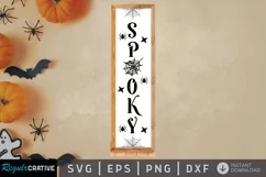 Spooky SVG, Halloween Porch Sign SVG Design Product Image 1
