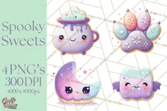 Haunted Bake Shop Delights Clipart PNG Cute Kawaii Pastels Product Image 1