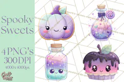 Haunted Bake Shop Delights Clipart PNG Cute Kawaii Pastels Product Image 1