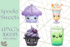Haunted Bake Shop Delights Clipart PNG Cute Kawaii Pastels Product Image 1