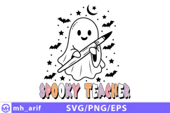 Spooky Teacher Halloween SVG PNG T-shirt Design Product Image 1