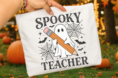 Spooky Teacher Halloween PNG, Spooky Teacher pencil PNG Product Image 2