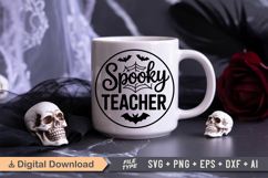Spooky Teacher SVG File | Halloween Round Sign SVG Product Image 5