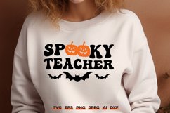 Spooky Teacher Svg | Retro Wave Groovy Halloween SVG Product Image 1