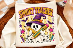 Spooky Teacher PNG,Halloween Ghost Witch and Pencil Design Product Image 2
