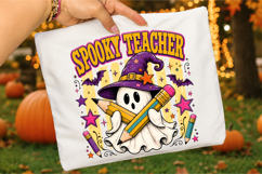 Spooky Teacher PNG,Halloween Ghost Witch and Pencil Design Product Image 3