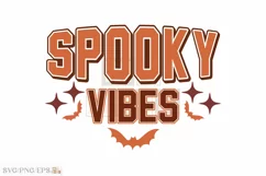 Retro Halloween Fall, Spooky Vibes SVG PNG T-shirt Design Product Image 1