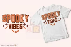 Retro Halloween Fall, Spooky Vibes SVG PNG T-shirt Design Product Image 2