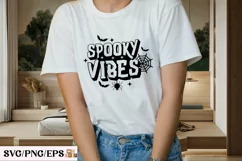 Retro Halloween Fall, Spooky Vibes SVG PNG T-shirt Design Product Image 3