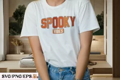 Retro Halloween Fall, Spooky Vibes SVG PNG T-shirt Design Product Image 3